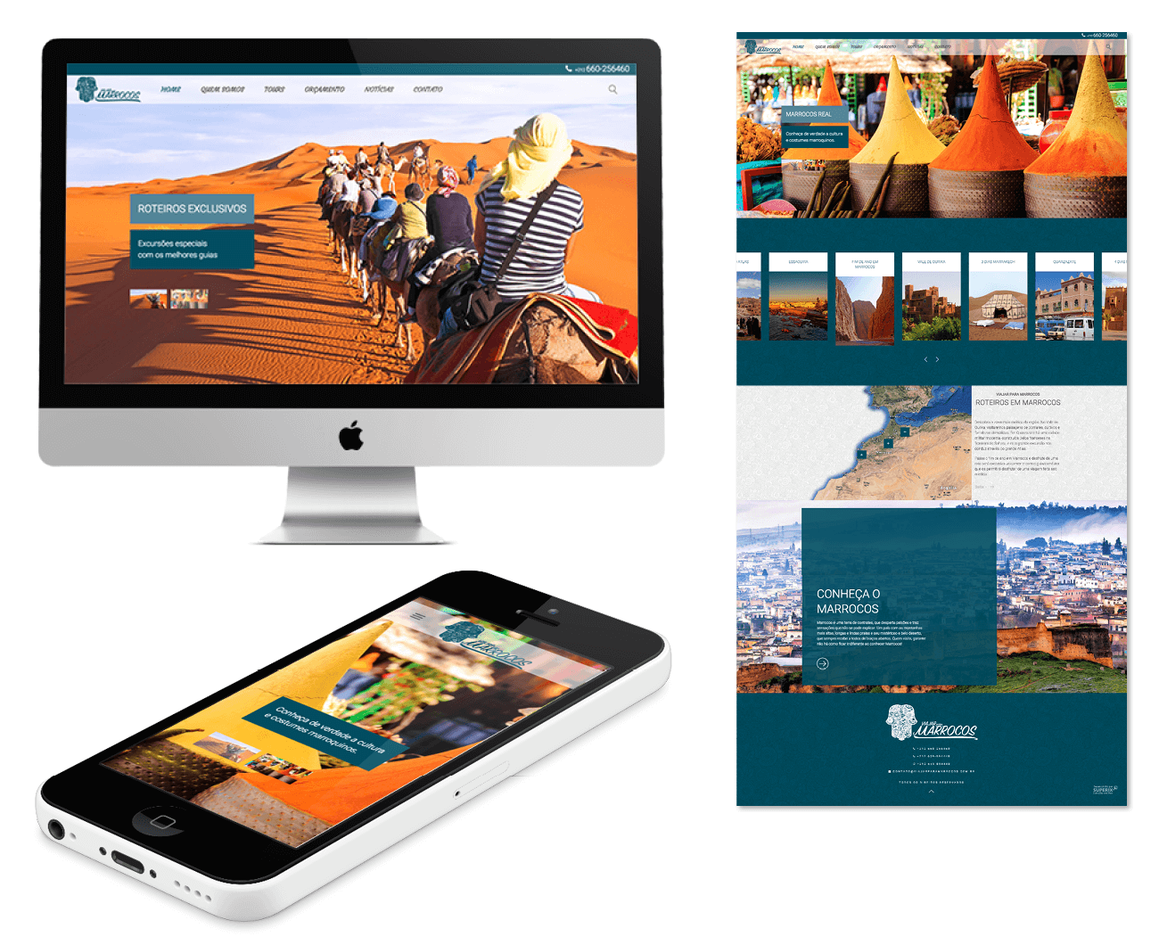 layout responsivo do site viajar para marrocos empresa de turismo